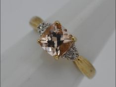 A lady's hallmarked 9 carat gold dress ring, three stone setting, size N + 1/2, approx 2.