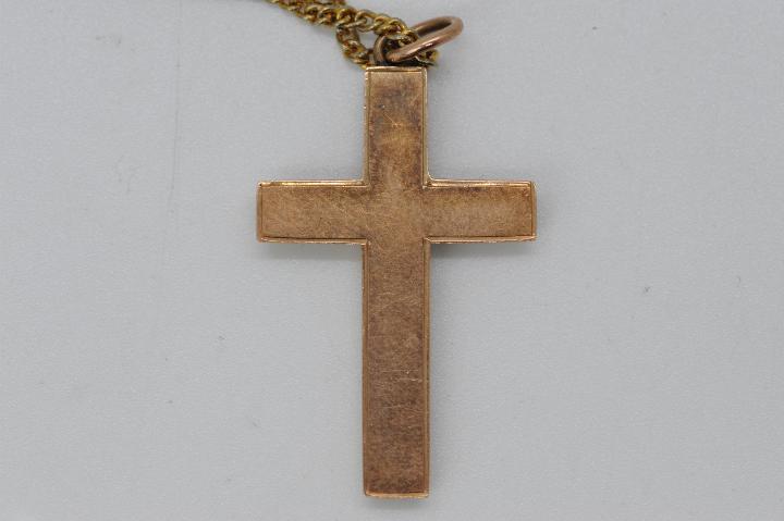 9 ct Gold - a 9 ct gold crucifix, - Image 2 of 3