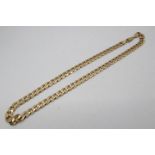 9ct gold - a 9ct gold diamond cut curb necklace, stamped 375, 50 cm (l), approximate 33.