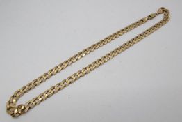 9ct gold - a 9ct gold diamond cut curb necklace, stamped 375, 50 cm (l), approximate 33.