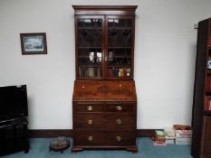 A Georgian mahogany bureau bookcase,