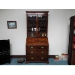 A Georgian mahogany bureau bookcase,