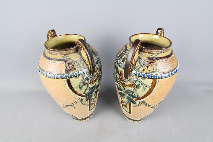 Doulton Lambeth - A pair of late 19th century, twin handled, - Image 3 of 4