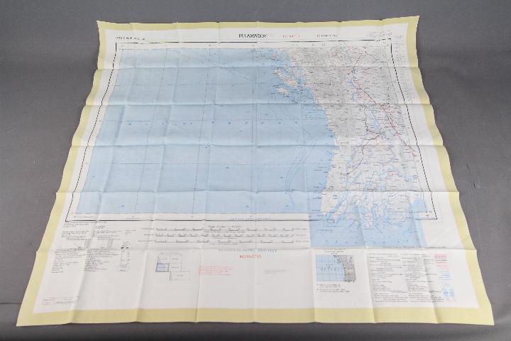 Cold War Fabric Survival Map of Arakan and Irrawaddy, 1957- Double-sided, - Image 3 of 4