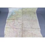 WW2 Silk Escape Map of Europe- Sheet C Holland, Belgium, France, Germany and Sheet D France,