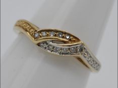 A 9ct yellow gold, stone set ring, size O, approximately 1.8 grams all in.