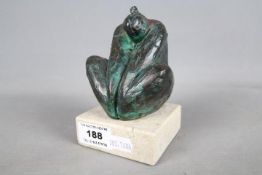 Simon Manby - A bronze sculpture on marble base entitled 'Contemplation' 2/9, approximately 11.