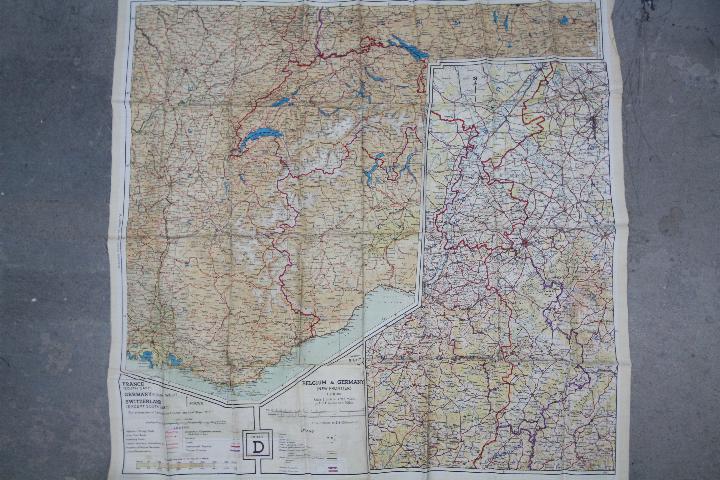 WW2 British Silk Escape Map of Europe- Double-sided, marked 43 C and 43 D.