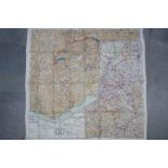 WW2 British Silk Escape Map of Europe- Double-sided, marked 43 C and 43 D.