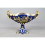 Carlton Ware - a Comets pattern twin handled pedestal bowl,