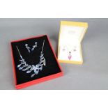 925 silver - a silver earring and necklace set in J R Owen presentation box,