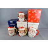 Royal Doulton - Four large Royal Doulton Santa Claus character jugs comprising D6704,