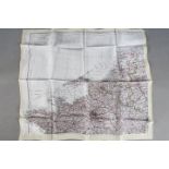 WW2 Silk Escape Map of Northern Europe, France, Holland, etc - Double-sided, undated.