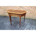 A George III mahogany and satinwood card table,