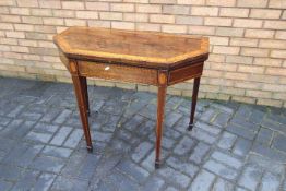 A George III mahogany and satinwood card table,