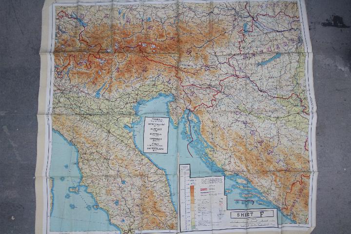 WW2 British Silk Escape Map of Europe- Double-sided, marked 43 E and 43 F. - Image 2 of 2