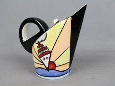 Lorna Bailey Pottery - an unusual teapot hand painted in the 'Cruise' pattern, signed to the base,