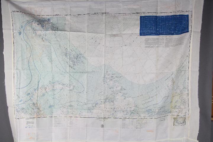 Cold War Silk Survival Chart, 1951- "USAF CLOTH CHART" double-sided, - Image 3 of 4