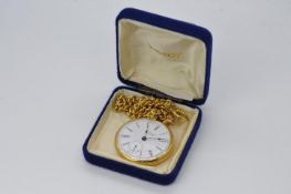 A late 20th century Charles Tissot & Fils pocket watch and chain,