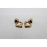 9ct gold - a pair of 9ct gold earrings, stamped 9K italy, approx weight 3.