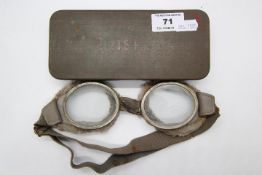 A pair of World War Two (WWll) pilot's goggles