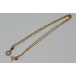 A 9ct gold, stone set pendant on 9ct fine belcher link chain, 45 cm (l), approximately 3.