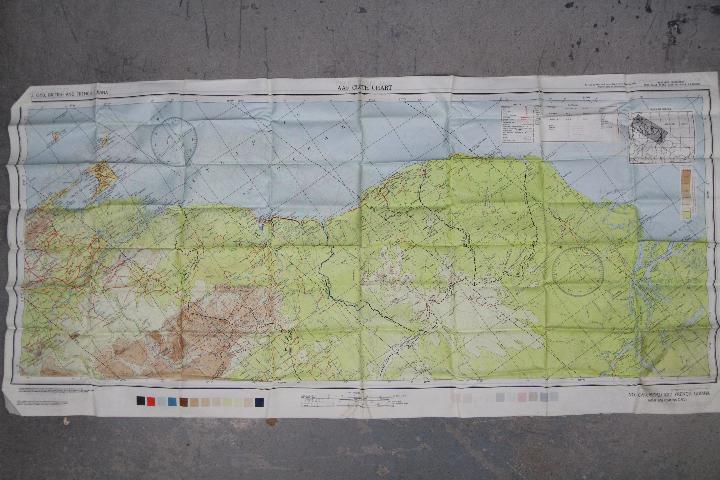 WW2 US AFF Cloth Chart of South America, 1944- British and French Guiana (No. - Image 2 of 6