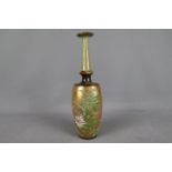 A Doulton Lambeth, Doulton & Slaters Patent stoneware vase, floral decoration to a gilt ground,