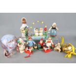 A collection of Christmas and Easter decorations to include Georg Jensen, Erzgebirge,