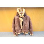 A World War 2 (WWII) British leather and sheepskin flying jacket,