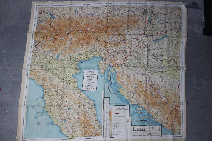 Rare WW2 Silk Escape Map of Europe- Marked 43 E and F. Double-sided. - Image 2 of 2