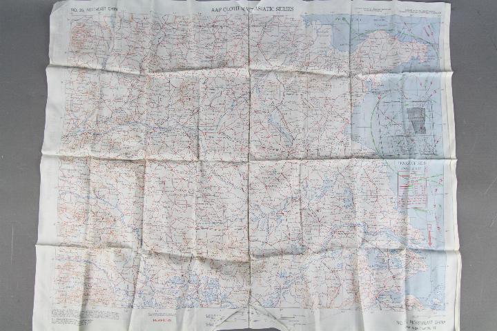 WW2 Silk Survival Chart, 1944 -US "AFF CLOTH MAP - Asiatic Series", double-sided, South East China,