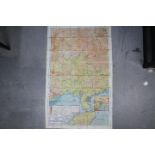 Rare WW2 Silk Escape Map of China- Double-sided, marked 44M and 44L.