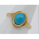 A 9ct gold, stone set ring, size L, approximately 2.6 grams all in.