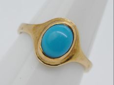 A 9ct gold, stone set ring, size L, approximately 2.6 grams all in.