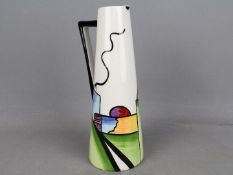 Lorna Bailey Pottey - a water jug decorated in the Deco House pattern, signed to the base,