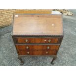 A fall front writing bureau with pigeon hole interior, approximately 102 cm 74 cm x 48 cm.
