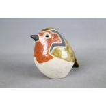 Rosemary Wren (1922 - 2013) - A bird figurine, Robin, impressed mark to the base, part glazed,