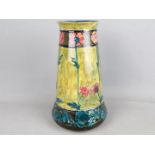 Morris Ware by S Hancock & Son - an early 20th century tall tapered vase hand painted with flowers