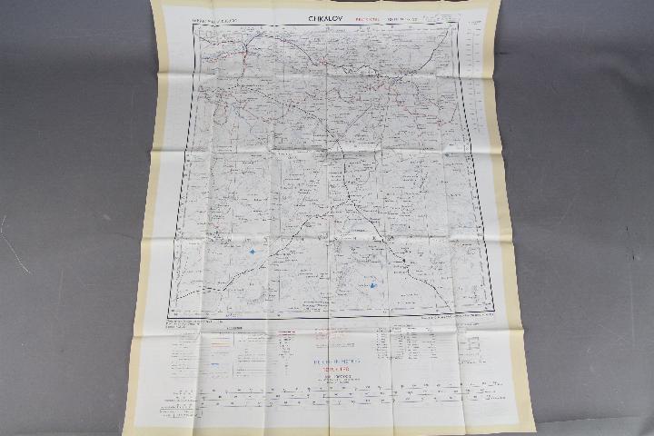 Cold War Fabric Escape Map Russia, 1957- Double- sided, Uralsk and Chkalov, - Image 3 of 4