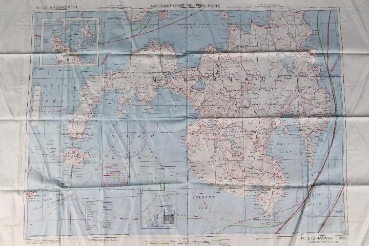 WW2 Silk Survival Chart, 1944- US "AFF CLOTH CHART - Philippine Series", double-sided. No. - Image 2 of 4