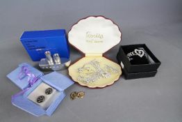 9ct gold - Silver 925 - a mixed lot of costume jewellery to include earrings, evening jewellery,