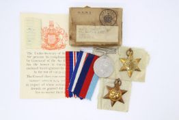 A World War Two (WWII) medal group comprising War Medal 1939-1945, The 1939-1945 Star,