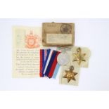 A World War Two (WWII) medal group comprising War Medal 1939-1945, The 1939-1945 Star,