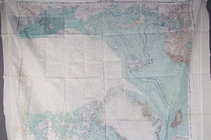 Cold War Silk Survival Chart, 1951- "USAF CLOTH CHART" double-sided, - Image 2 of 4