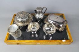 A collection of plated ware,