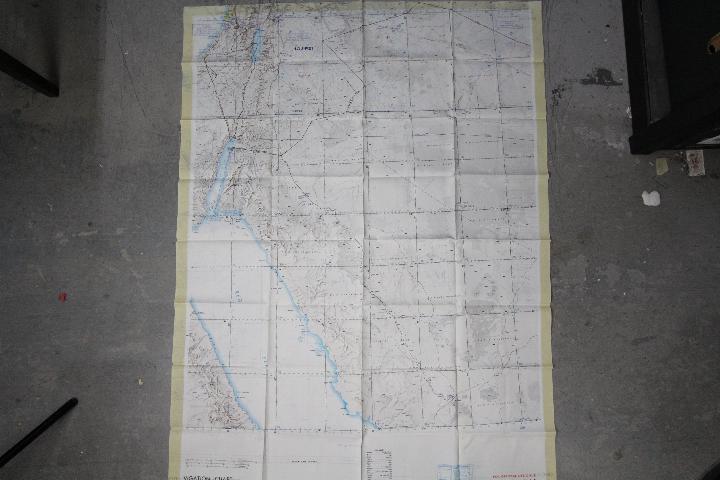 WW2 US Air Force Operational Navigation Chart, Israel, 1969- GSGS Misc 350. Fabric chart, ONC H-5/6.