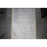 WW2 US Air Force Operational Navigation Chart, Israel, 1969- GSGS Misc 350. Fabric chart, ONC H-5/6.