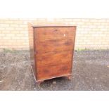 A mahogany commode with faux drawers (lacking handles)