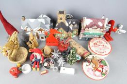 Christmas Decorations - A collection of Christmas decorations to include Department 56 Cottages,
